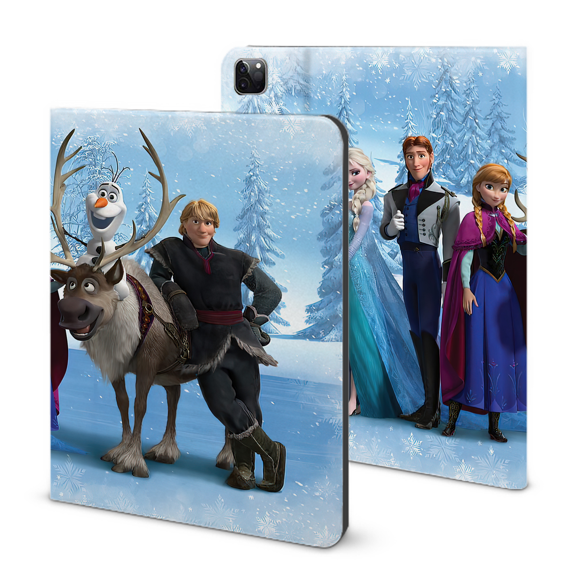 （画像用） アナと雪の女王 アンナ エルサ Frozen Anna Elsa IPad ケース ブック型 PUレザー TPU 耐衝撃 軽量 薄型 ペン収納なし 全面保護 IPad 各モデル対応